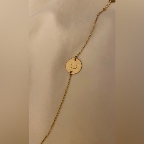 Nashelle Disc C Initial Line Bracelet - Picture 2 of 4